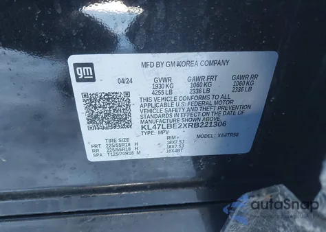 2024 Buick Envista Sport Touring Fwd from USA, damaged, VIN KL47LBE2XRB221306